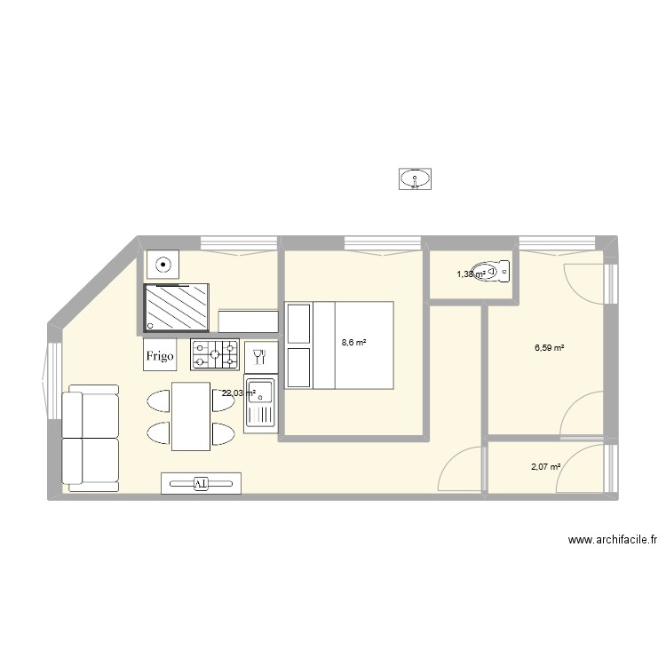 laragne 3. Plan de 5 pièces et 41 m2