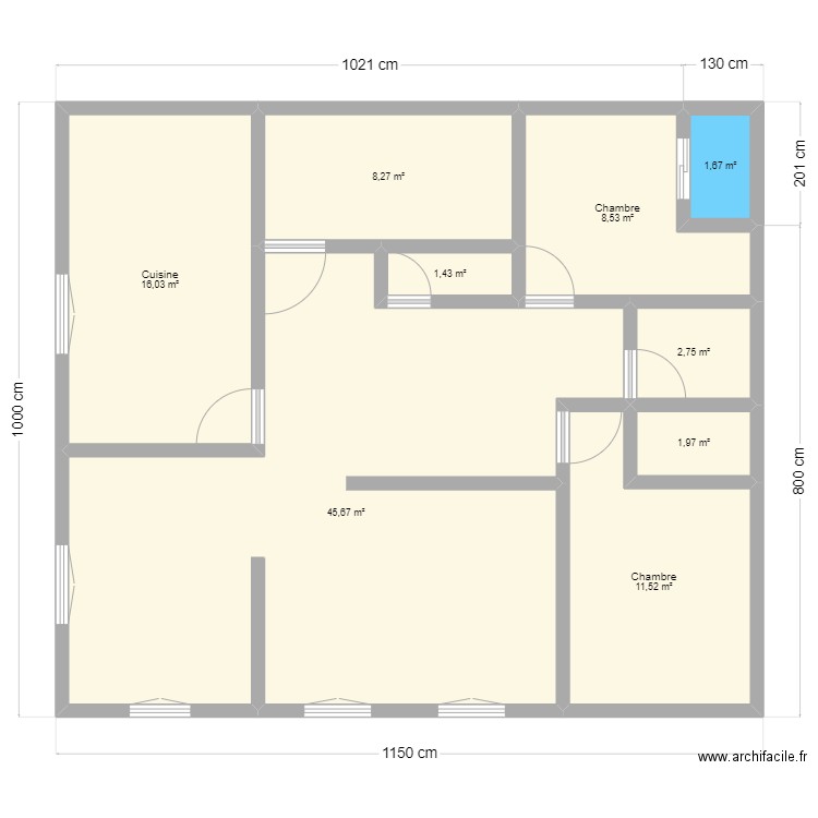 115 m jnane 3 foqi. Plan de 9 pièces et 98 m2