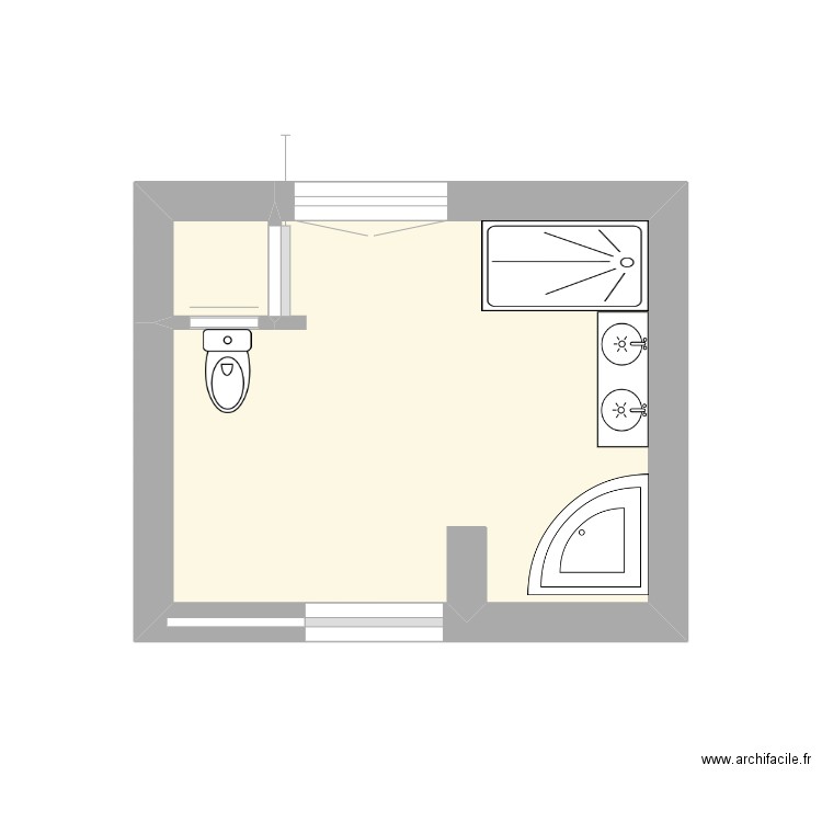 M P 86. Plan de 2 pièces et 7 m2