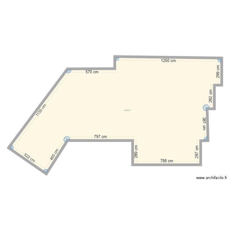 alleux. Plan de 1 pièce et 223 m2