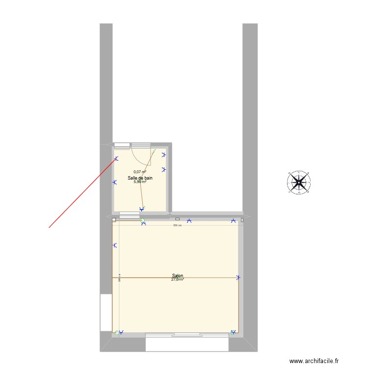 Préparation travaux isolation. Plan de 13 pièces et 84 m2