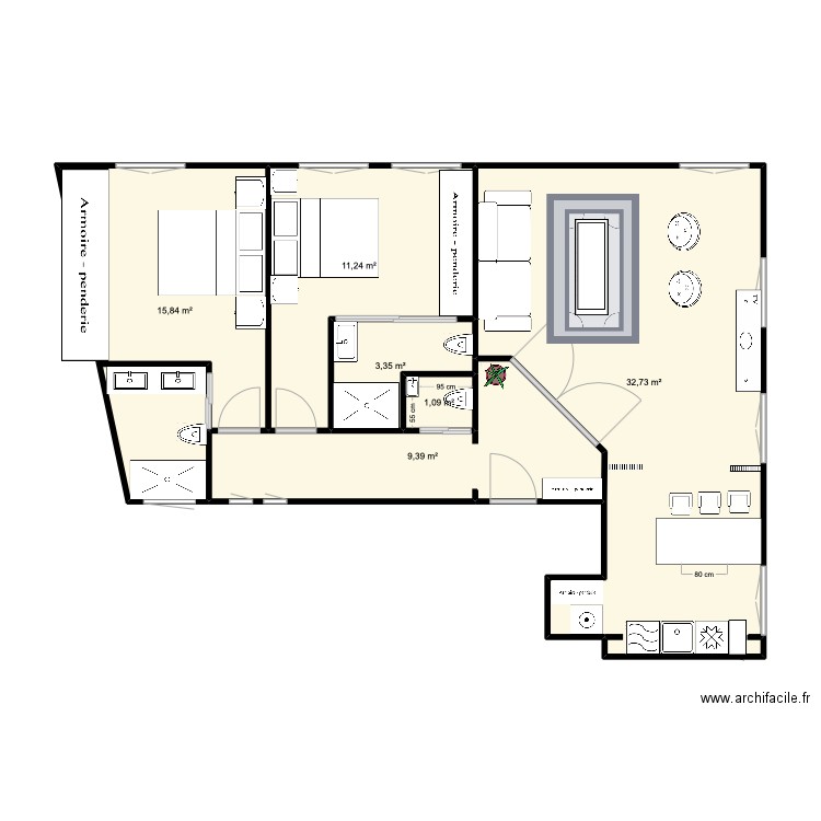 lagasca 52 3. Plan de 6 pièces et 74 m2