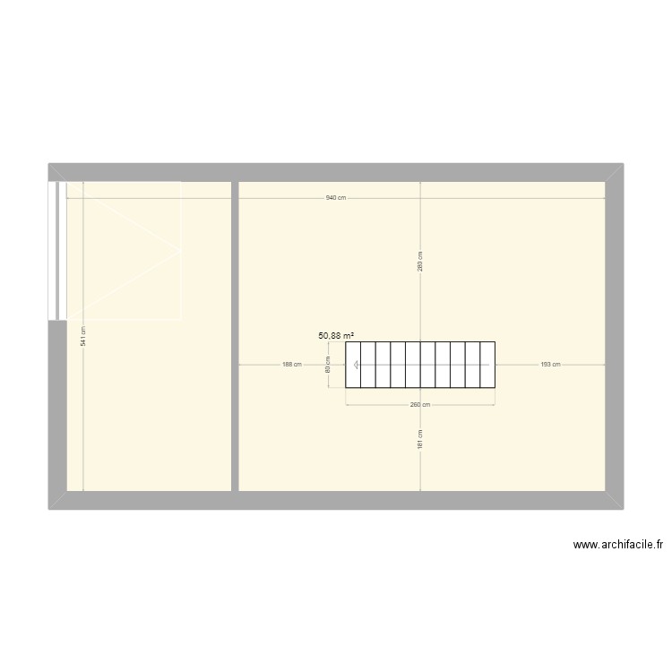 fourques. Plan de 1 pièce et 51 m2