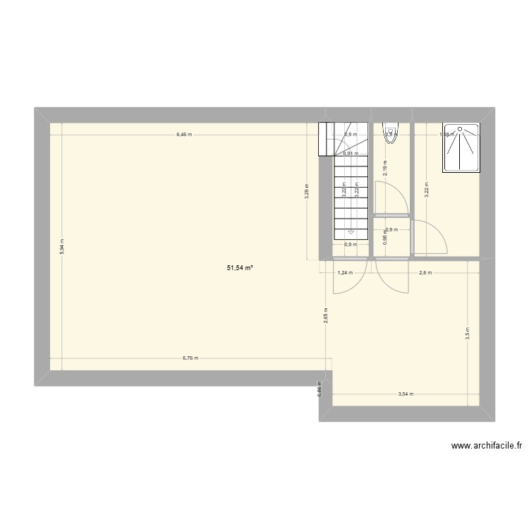 RDC FM 25/02/2025. Plan de 5 pièces et 62 m2