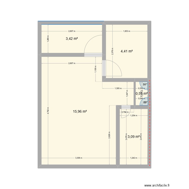 Maison Andoh2. Plan de 5 pièces et 27 m2