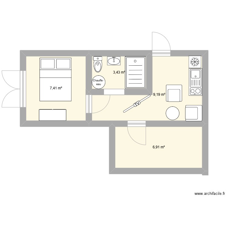 celinebenoit. Plan de 4 pièces et 27 m2