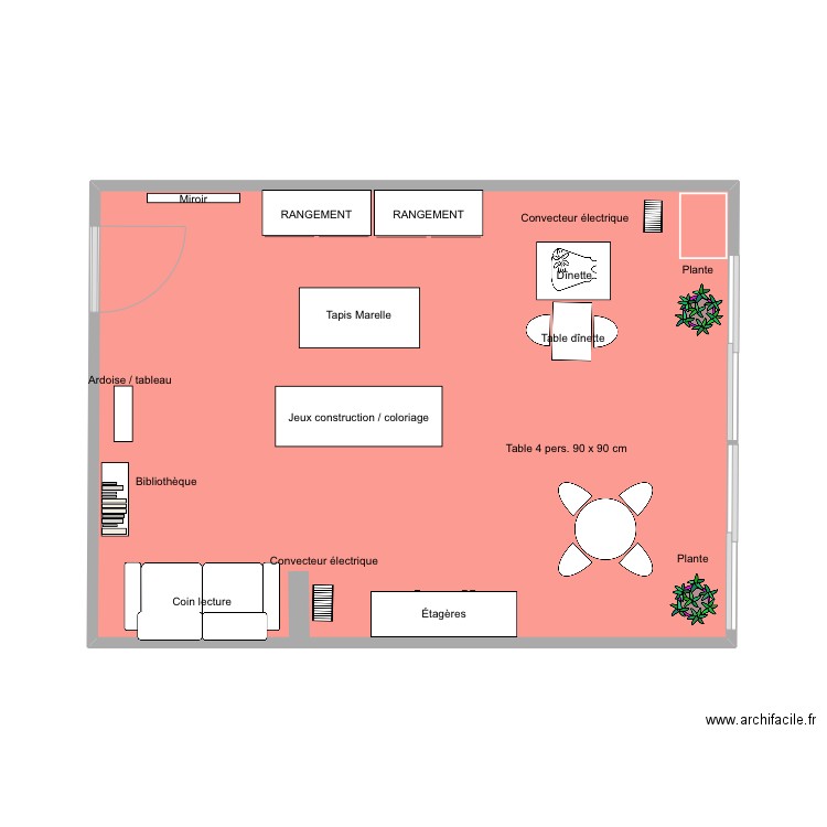 SALLE DE JEUX. Plan de 1 pièce et 33 m2