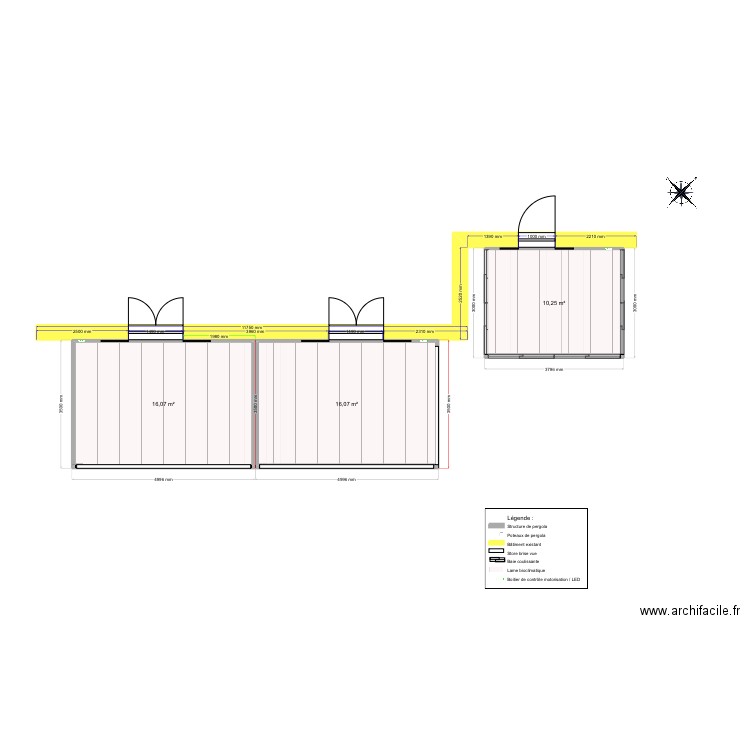 Tourne 2. Plan de 3 pièces et 42 m2