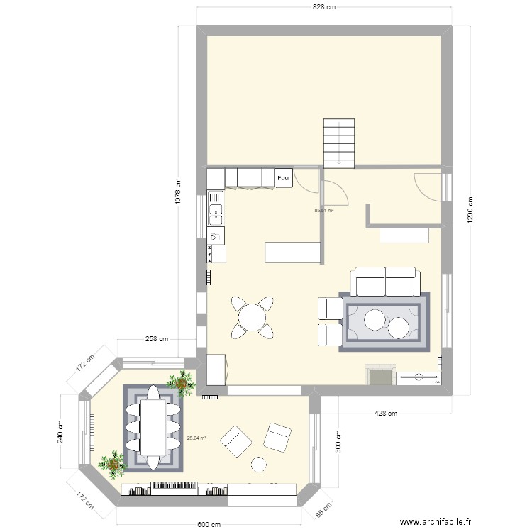 202407 Séjour RIOU. Plan de 2 pièces et 111 m2