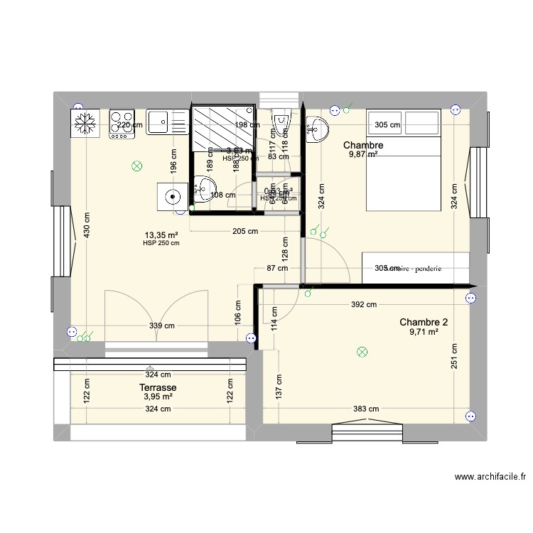 La Grassinière 3. Plan de 6 pièces et 40 m2