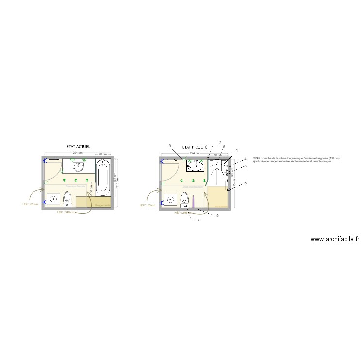 dossier DELORT. Plan de 2 pièces et 13 m2