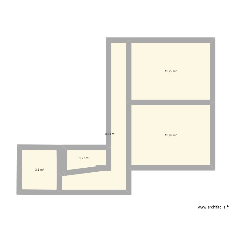 6926. Plan de 5 pièces et 39 m2