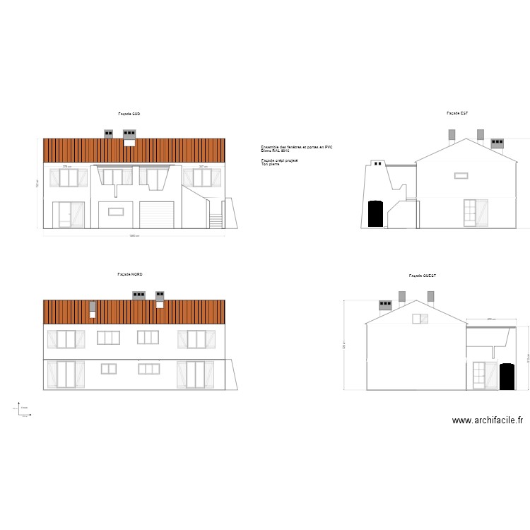 Plan de Façade avant travaux. Plan de 0 pièce et 0 m2