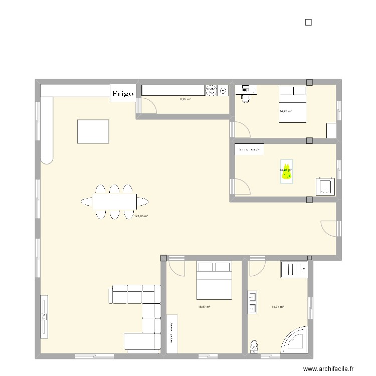 Maison 2. Plan de 6 pièces et 191 m2