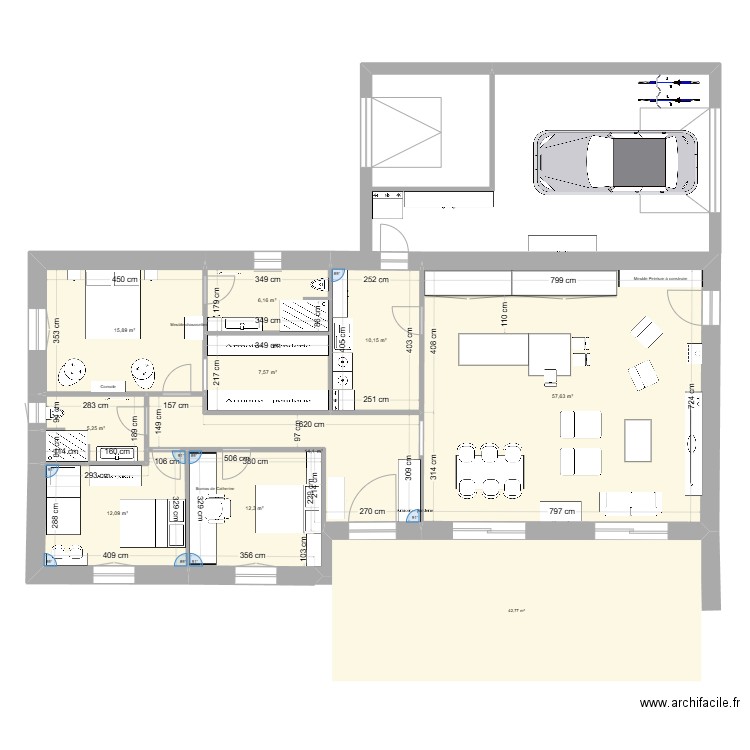 CROISETTE 2. Plan de 9 pièces et 141 m2