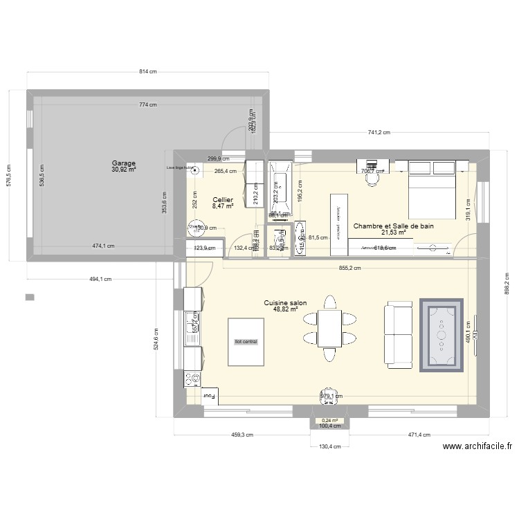 Sacha  2. Plan de 5 pièces et 110 m2