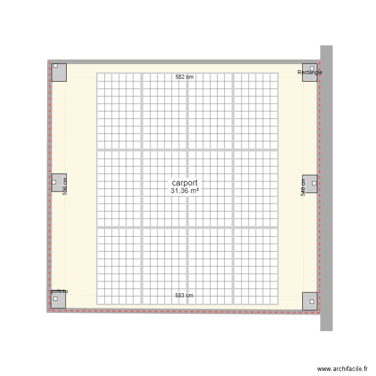 Carport . Plan de 1 pièce et 31 m2