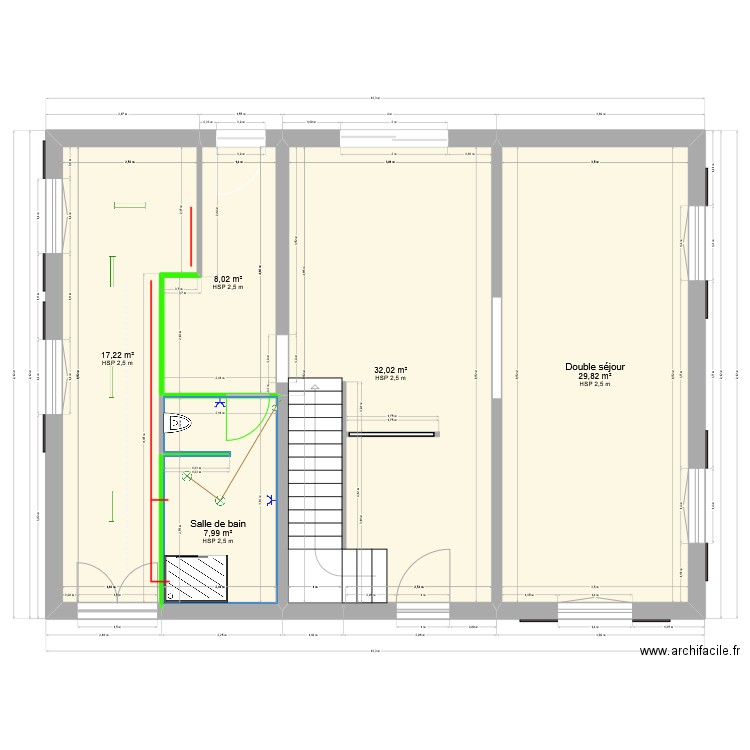 EL V02. Plan de 6 pièces et 195 m2