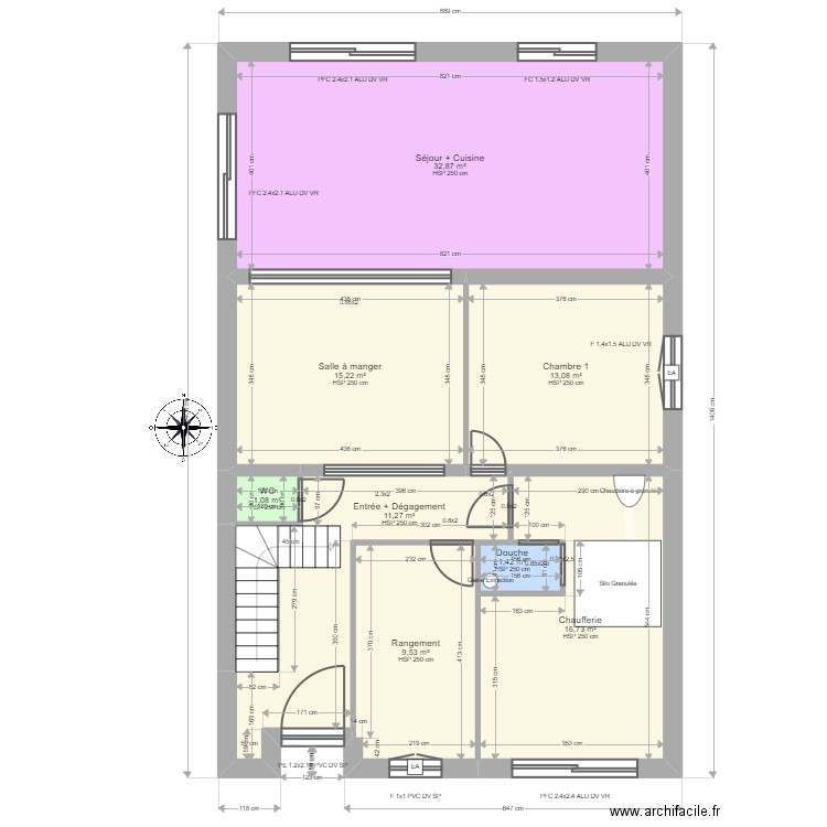 ML24013095. Plan de 22 pièces et 249 m2