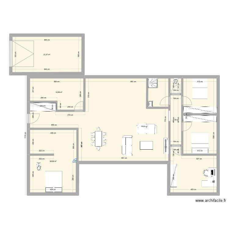 Plan maison Vaison_V1. Plan de 5 pièces et 174 m2