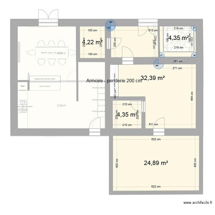 maison PRAT 1er etage. Plan de 8 pièces et 172 m2