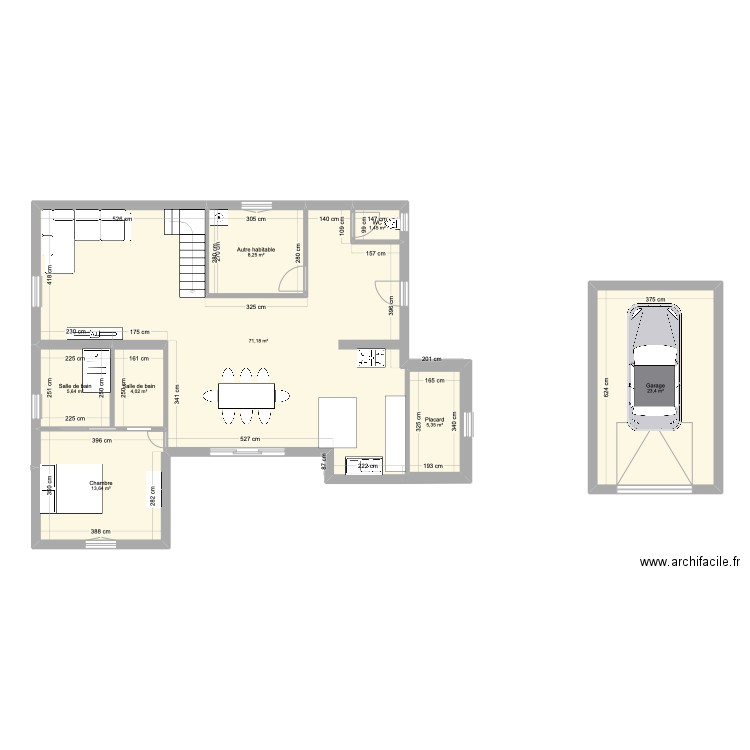 Maison 3. Plan de 8 pièces et 133 m2