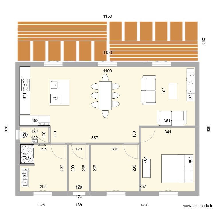 JS08. Plan de 11 pièces et 168 m2