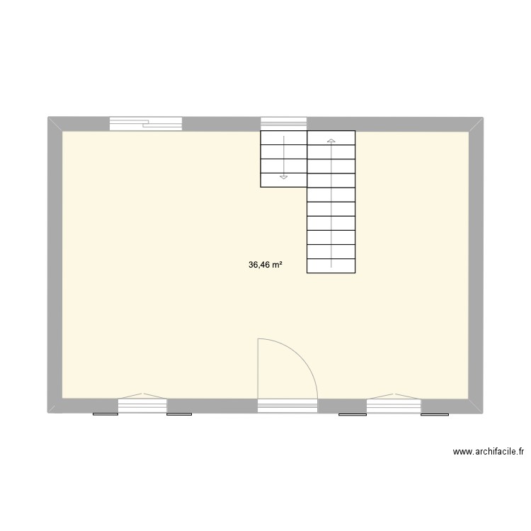 11SM. Plan de 1 pièce et 36 m2