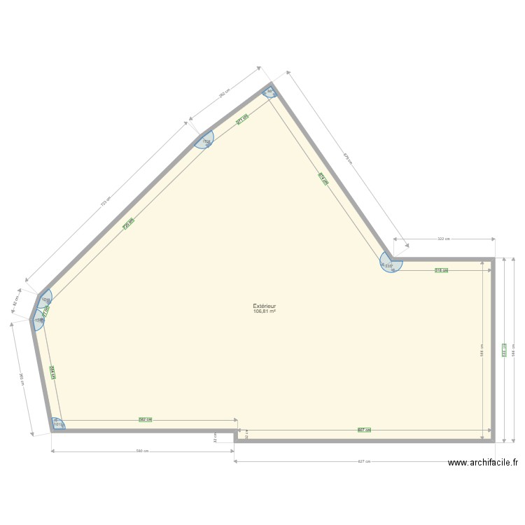 cour Alland. Plan de 1 pièce et 107 m2