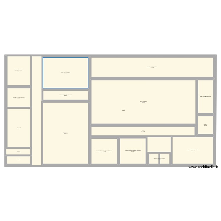 usine ah services. Plan de 18 pièces et 1397 m2