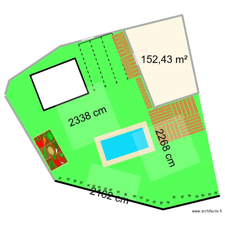 Plan de masse Mégange. Plan de 1 pièce et 152 m2