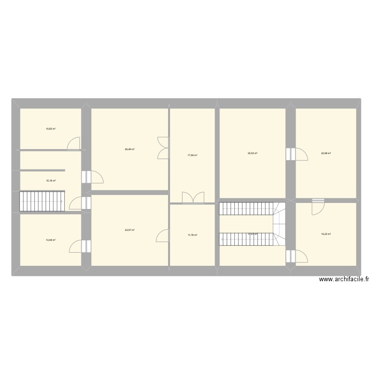 Maison bourgeoise. Plan de 20 pièces et 376 m2