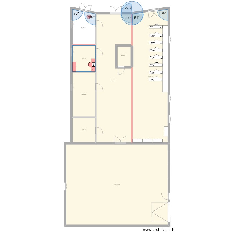 Venissieux. Plan de 8 pièces et 305 m2