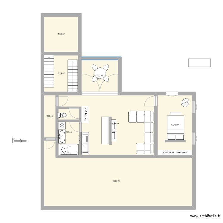 APPARTEMENT 1. Plan de 8 pièces et 126 m2