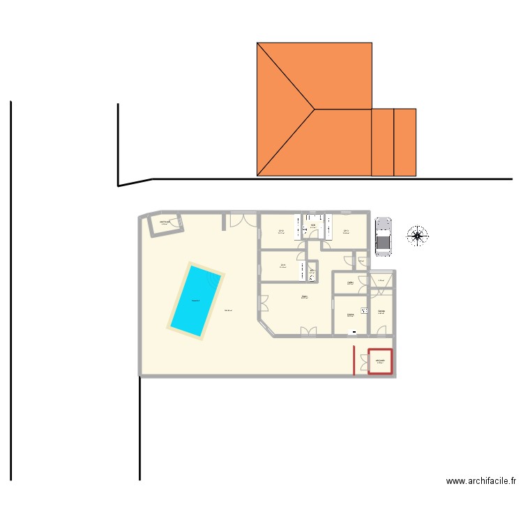 roquefort. Plan de 14 pièces et 311 m2