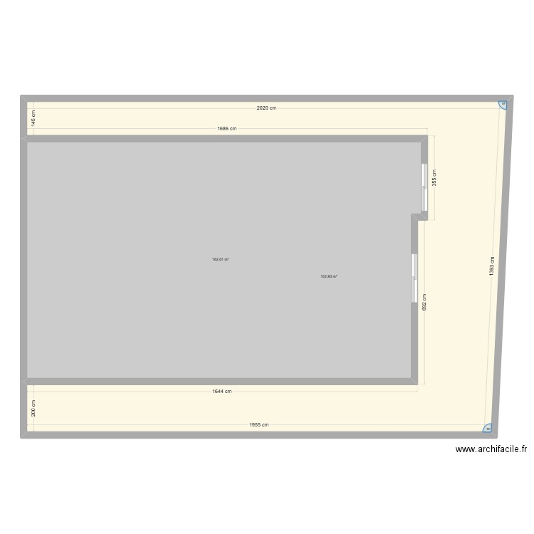 Plan Terrasse. Plan de 2 pièces et 266 m2