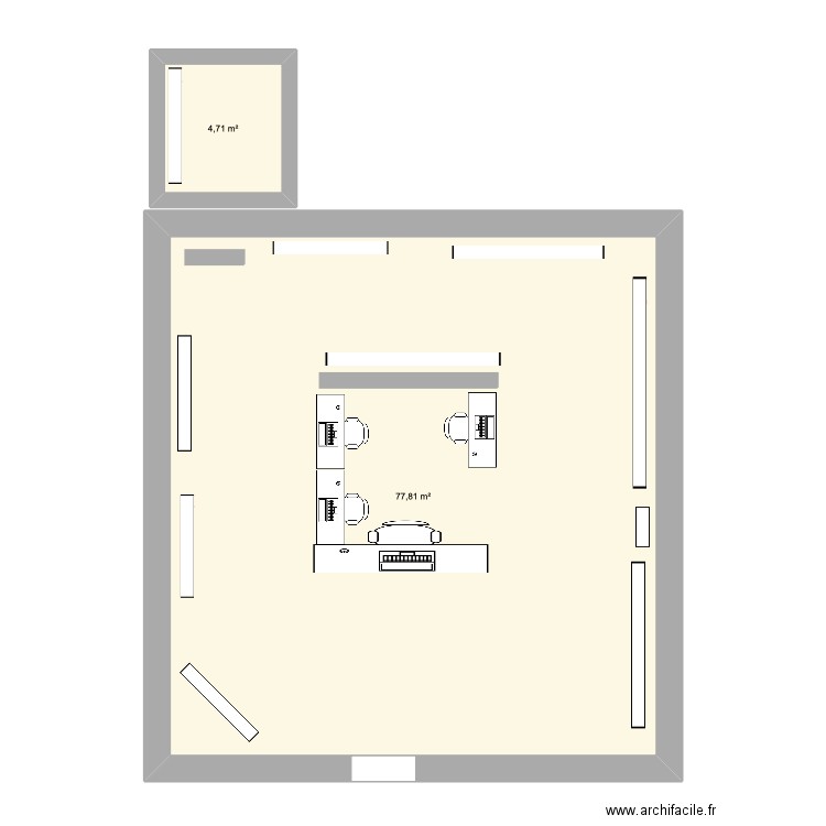 mag. Plan de 2 pièces et 83 m2