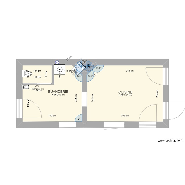 travaux 2023 1. Plan de 4 pièces et 20 m2