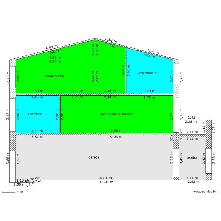 coupe verticale 1. Plan de 0 pièce et 0 m2