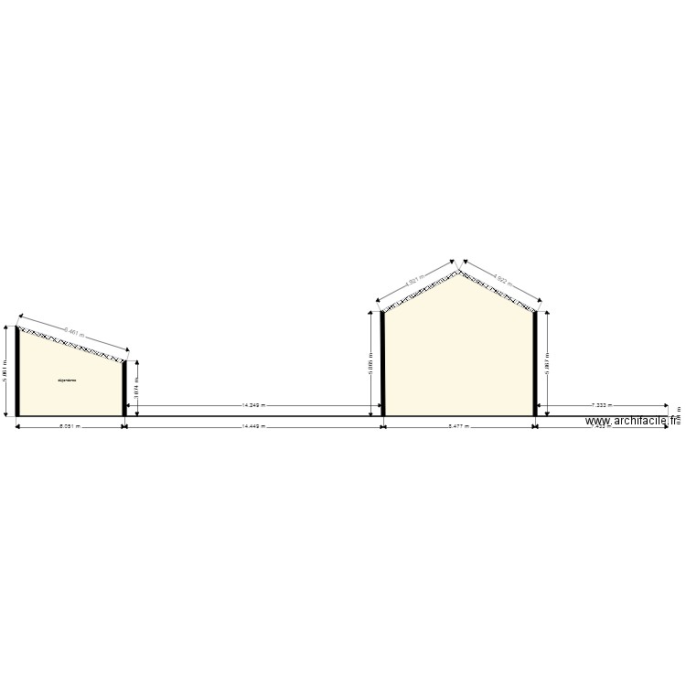 plan de coupe. Plan de 0 pièce et 0 m2