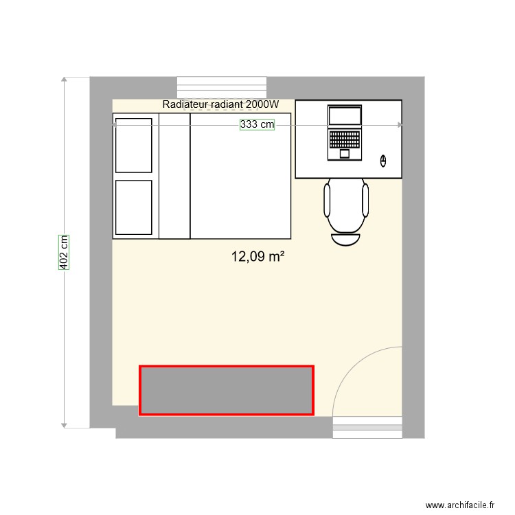 Chambre. Plan de 0 pièce et 0 m2