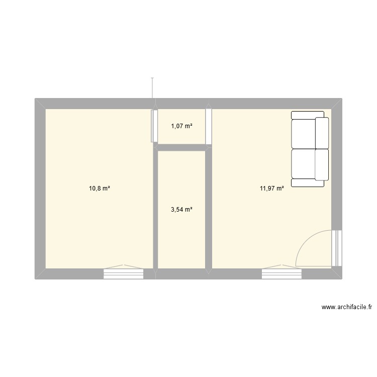 appartement1. Plan de 4 pièces et 27 m2