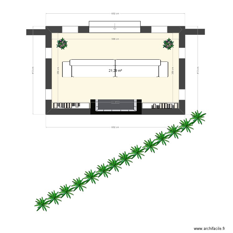 Salon d'Hiver Rosalinda 2. Plan de 1 pièce et 21 m2