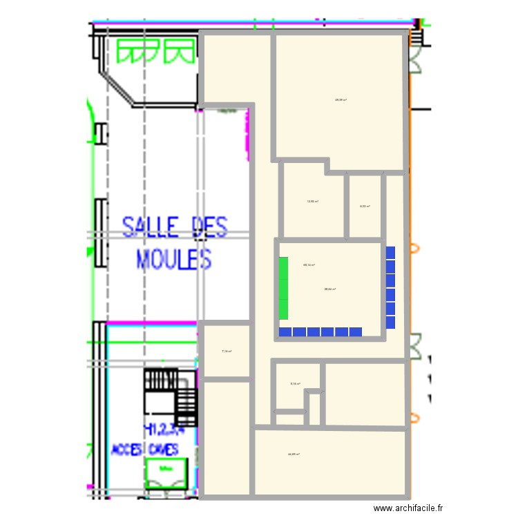 Phase 0. Plan de 8 pièces et 219 m2