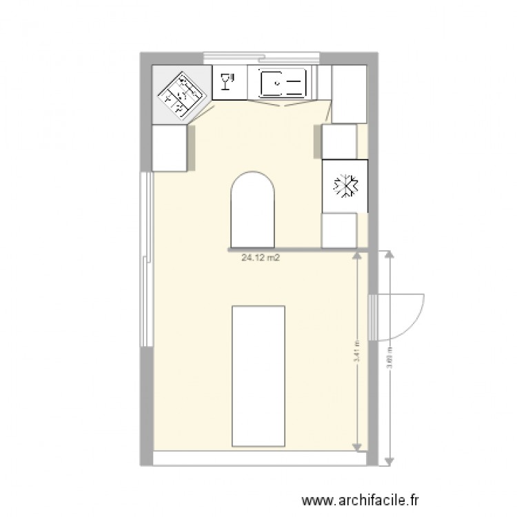 cuisine verrière. Plan de 0 pièce et 0 m2