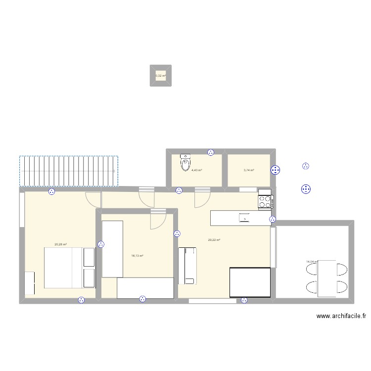 Plan éclairage salon. Plan de 0 pièce et 0 m2