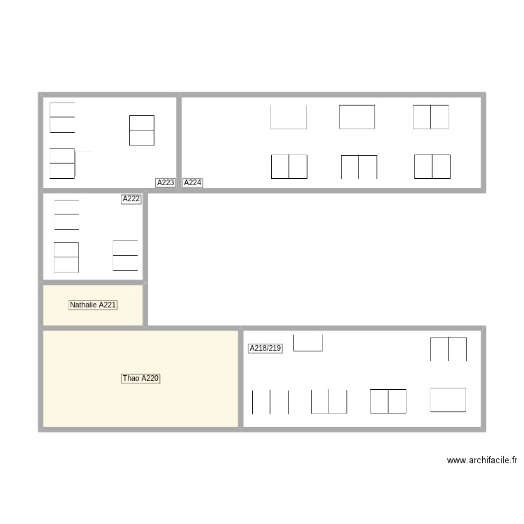 Teratec2. Plan de 6 pièces et 58 m2