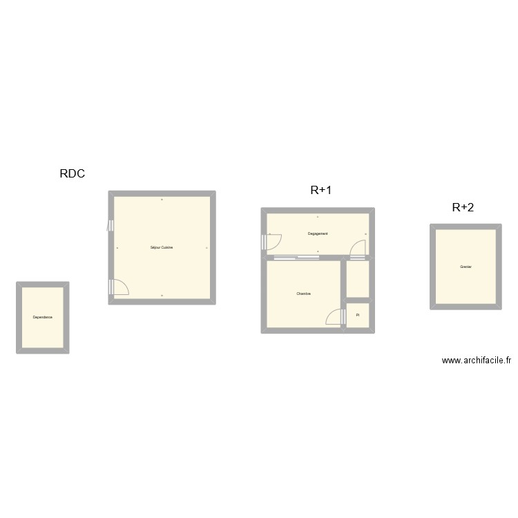 350602085. Plan de 6 pièces et 65 m2