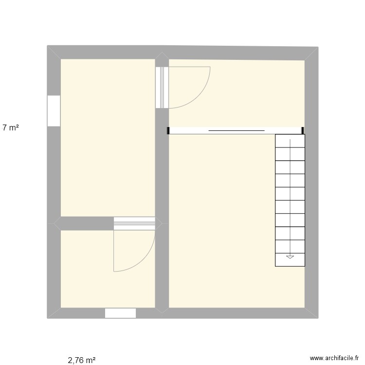 maison mitoyenne 2. Plan de 3 pièces et 21 m2
