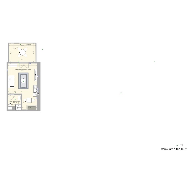 Projet Reignac studio veranda. Plan de 0 pièce et 0 m2